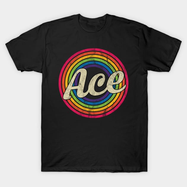 Ace - Retro Rainbow Faded-Style T-Shirt by MaydenArt